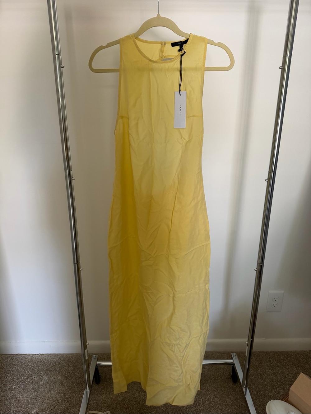 Sleeveless Lemon Maxi Dress - Trois the Label Mazzy Dress - NWT
